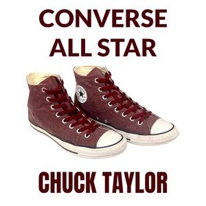 Chuck Taylor All Star Classic Unisex High Top Sneakers Burgundy Men 10/Women 12
